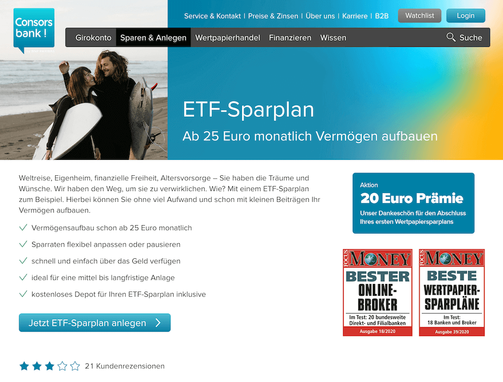 Consorsbank Etf Sparplan Erfahrungen Test 01 21
